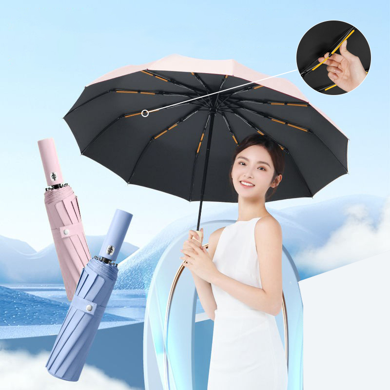 MOJU ร่มอัตโนมัติ ร่มกันฝนกันแดดกัน UV สีพื้น ทันสมัย พกพาสะดวก น้ำหนักเบา Umbrella ระบบเปิด ปิดออโต้