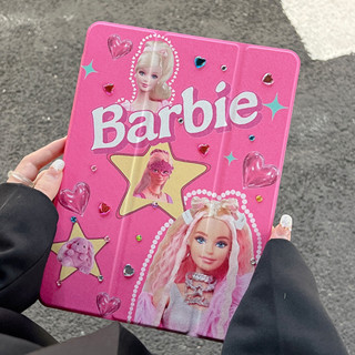 ⚡พร้อมส่ง⚡เคสไอแพด Air5 Gen9 Gen10 Princess Barbie อะคริลิกมีช่องใส่ปากกาด้านขวา เคสอะคริลิกสำหรับ ipad gen6 Pro11 air4