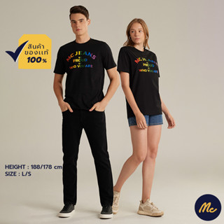 Mc JEANS เสื้อยืดแขนสั้น Unisex คอกลม สีดำ Collection Pride Month MTSZA69