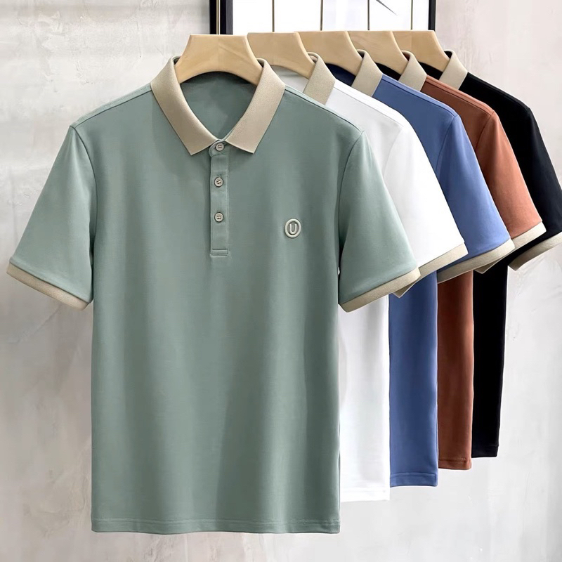 เสื้อโปโล แขนสั้น คอปก โอเวอร์ไซซ์ สีพื้น แฟชั่นสําหรับผู้ชาย ไซซ์ M-3XLเสื้อผู้ชาย เสื้อคอปกผู้ชาย