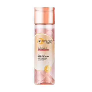 BIO-GOLD ROSE GOLD MICALLAR WATER 190 ML ไบโอ เอสเซ้นซ์ ไบโอ-โกลด์ โรส โกลด์ ไมเซลล่า วอเตอร์ 190 มล. (ล้างเครื่องสำอางค์)