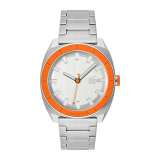 LACOSTE Sprint รุ่น LC2011260 นาฬิกาข้อมือผู้ชาย สายสแตนเลส Silver/Orange หน้าปัด 43 มม.