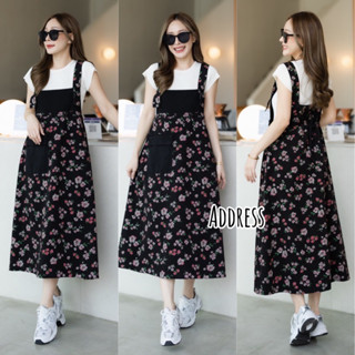 🌈🌿🌼🌸🌺🤎🇰🇷 Jeans Floral BiB Long Skirt