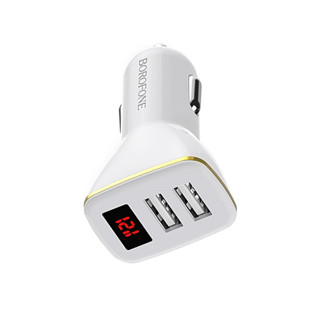 หัวชาร์จในรถหน้าจอดิจิตอล 2 ช่อง USB BOROFONE BZ11 Car charger พร้อมส่ง