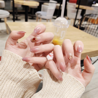 ร้านไทย เล็บปลอม 24ชิ้น ฟรีตะไบเล็บ+กาว【แบบยาว part2】พร้อมส่งจากไทย High Class PVC Fake nails_mama studio