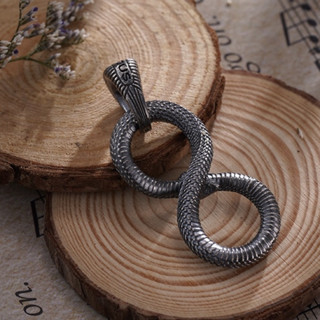 [Handmade] Ouroboros key ring พวงกุญแจ 36mm [เงิน]