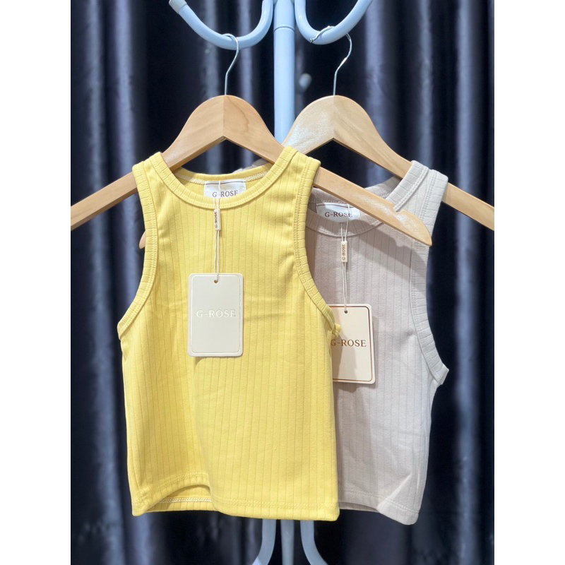 เสื้อครอป G-Rose ผ้าร่อง