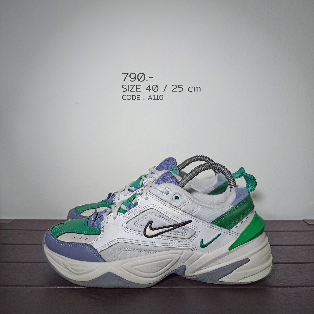 Nike M2K Tekno Green 40 / 25 cm มือสองของแท้100% (A116)