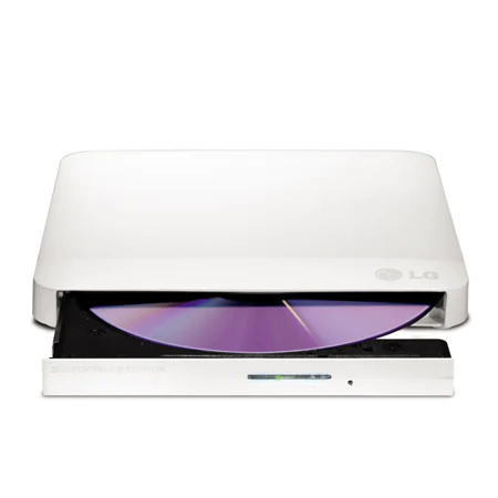 LG Electronics Slim Portable External DVD Burner DVDRW 8X ODD (GP50NW40) - White