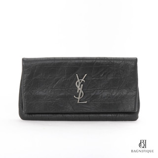 YSL WEST HOLLYWOOD 10_ BLACK CROC EMBOSSED SHW