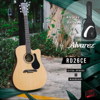 Alvarez RD26CE กีต้าร์โปร่งไฟฟ้า / RF26 สัญชาติ USA พร้อมกระเป๋าบุฟองน้ำ + ปิ๊กกีต้าร์  * ทรง Dreadnought ยอดนิยม