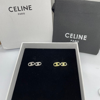 CELlNE Maillon Triomphe Studs ต่างหูมินิ มีอะไหล่เงิน-ทอง  ลายสัญลักษณ์  ใส่ในวันสบาย ราคาย่อมเยาว์ ไม่แพง