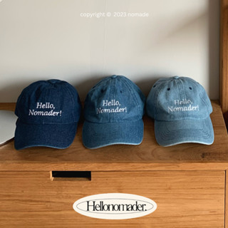 NOMADE.&amp; พร้อมส่ง Hello denim cap {หมวกแก๊ปยีนส์}