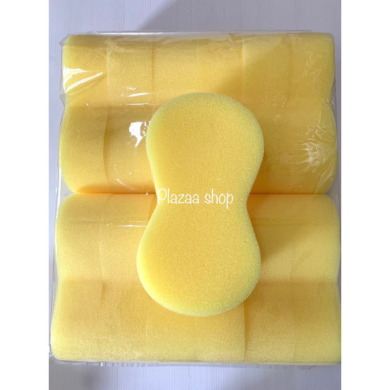 ฟองน้ำล้างรถ สีเหลือง ฟองน้ำเลข 8 บรรจุ 12 ชิ้น/แพ๊ค ก้อนใหญ่ ก้อนหนา จับถนัดมือ เกรด A ส่งไว