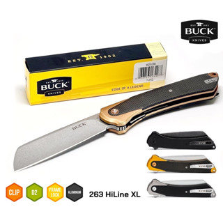 มีดพับ BUCK 263 HiLine XL Aluminum Handles,Black Micarta