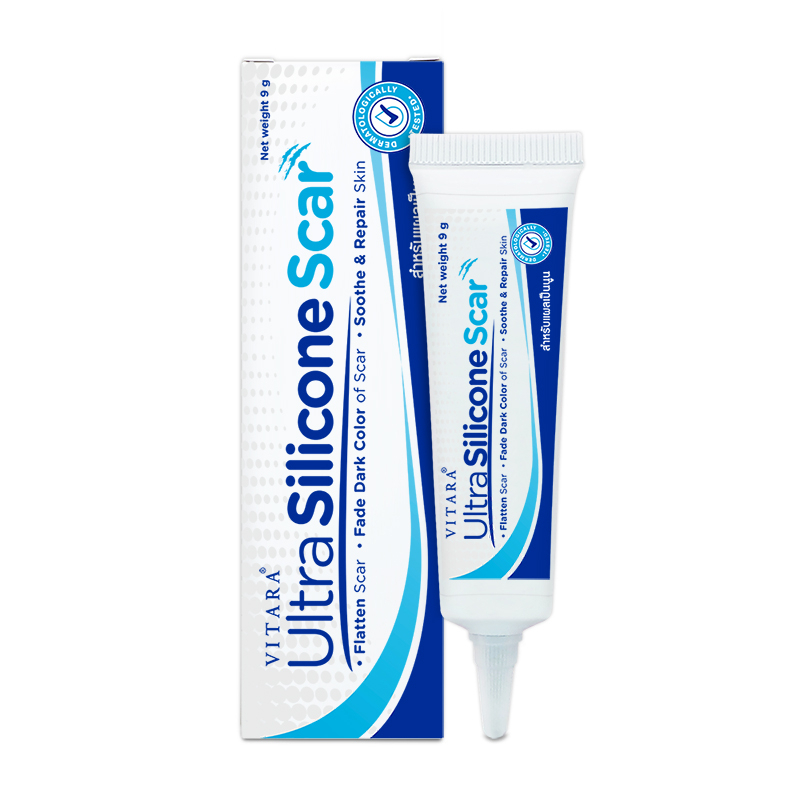 Vitara Ultra Silicone Scar 9 g อัลตร้าซิลิโคนสการ์ ซิลลิโคนเจลลดรอยแผลเป็น รอยแผลเป็นทั่วไปและรอยแผล