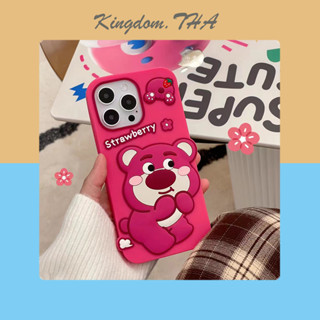 KDT เคสโทรศัพท์มือถือ ลายการ์ตูนหมีสตรอเบอร์รี่ เคสไอโฟน 14 Pro Max 13 12 11 PRO max 13 12PRO max 13pro max 11