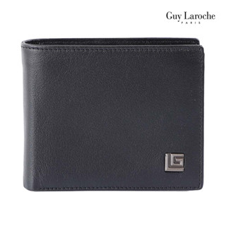 Guy Laroche กระเป๋าสตางค์พับสั้น มีลิ้นกลาง รุ่น MGW0292 - สีดำ