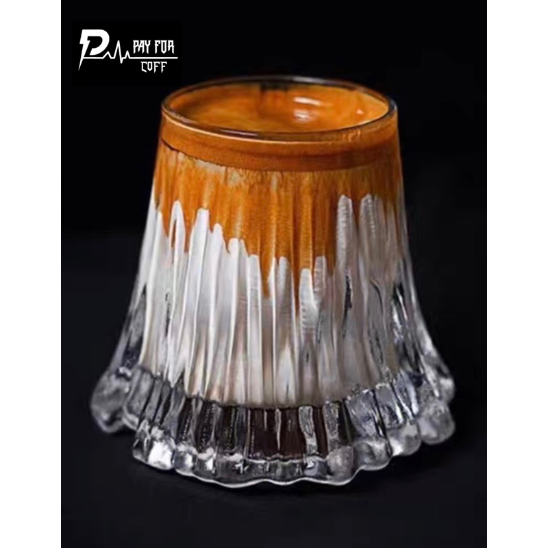 EDO GLASS FUJISAN1 (***พรีออเดอร์***) แก้วกาแฟ,เหล้า,เบียร์ ทรงภูเขาไฟ (เต็มใบ) (ตรงปก ของแท้100%)