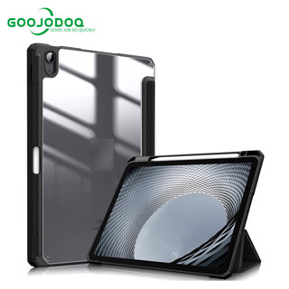 GOOJODOQ สติ๊กเกอร์ ฝาครอบป้องกัน for iPad 10.2 gen7/8/9 case พร้อมช่องเสียบปากกาฝาหลังใส กรณี for Gen9 Pro11 Air4/5 2022 gen10