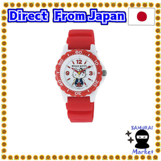 【Direct From Japan】 [Citizen Q &amp; Q] Watch Analog Hello Kitty Waterproof Urethane Belt VQ75-232 Ladies White x Red