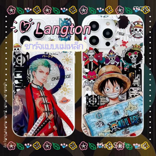 🌈Langton🌸วันพีช ลูฟี่ การ์ตูน iphone 11 14 pro max ความคิดสร้างสรรค์ ชาร์จแบบแม่เหล็ก case for iPhone 12 13