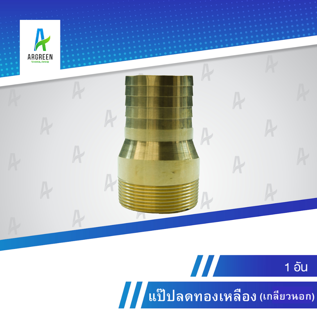 แป๊ปลดทองเหลือง 1/2 , 3/4 , 1-1/4 นิ้ว เกลียวนอก สวม 1 ข้าง และ มีเกลียวนอก ข้อต่อหางปลาไหล