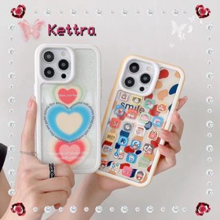 💜Kettra💜รูปหัวใจ ไล่ระดับ การ์ตูน หวานเท่ 11 14 pro max ความคิดสร้างสรรค์ ไอคอนแอพ case for iPhone 12 13