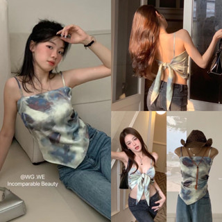 Nudeaholic 💚💙 5168 เสื้อทรงผ้าเช็ดหน้า งานสวยมีกิมมิกตรงพิมพ์ลาย สีละมุนมาก สวยคลาสสิกสุดๆ