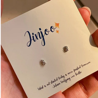 Jinjoo✨ รหัส A85 ต่างหูพลอยจิ๋วระยิบระยับ ตัวเล็ก ตัวน้อย รุ่นใส่ไปโรงเรียน