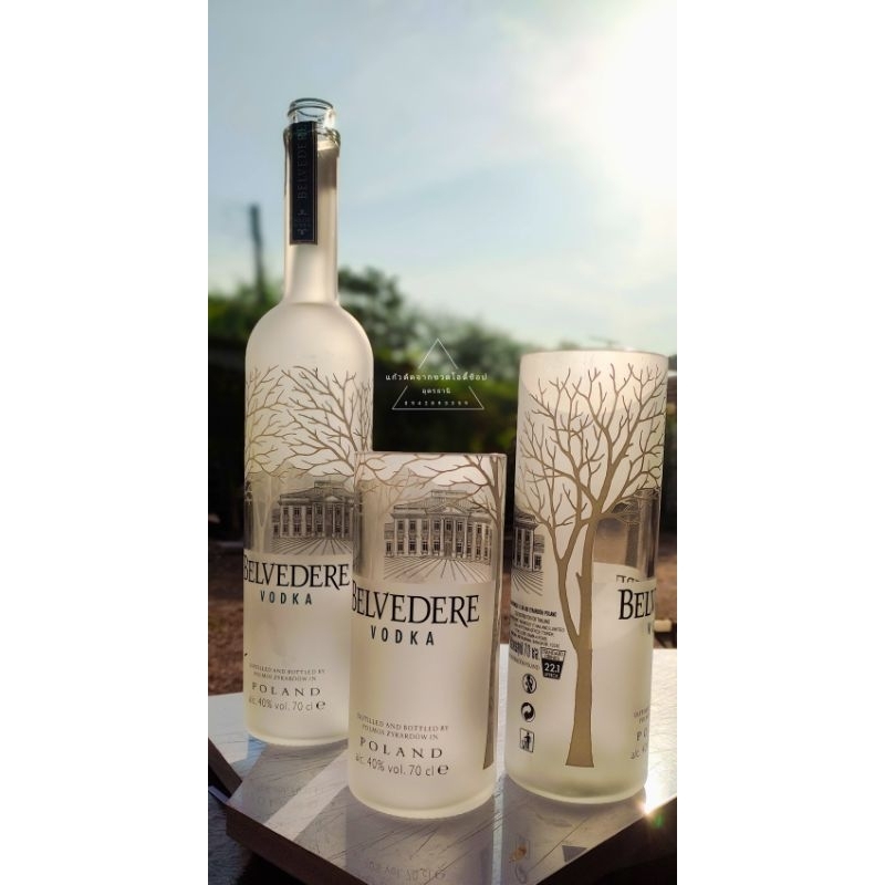 แก้วBELVEDERE ตัดจากขวด BELVEDERE VODKA  งาน DIY