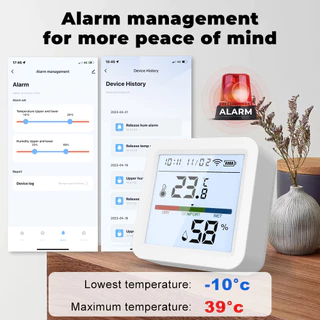 SMATRUL smart Tuya WiFi Temperature and Humidity Sensor TH08 เซ็นเซอร์วัดอุณหภูมิและความชื้น พร้อมหน้าจอแสดงผลเครื่องวัดอุณหภูมิความชื้นวัดอุณหภูมิความชื้นThermometer Hygrometer Sensor