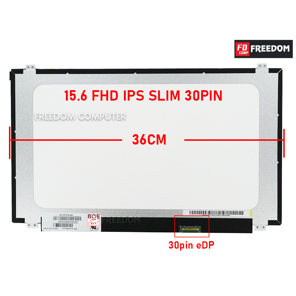 จอโน๊ตบุ๊ค LED 15.6 SLIM 30PIN FULL HD (IPS) (1920X1080) 60Hz หูยึด บน-ล่าง จอมือหนึ่ง ประกัน 6 เดือน
