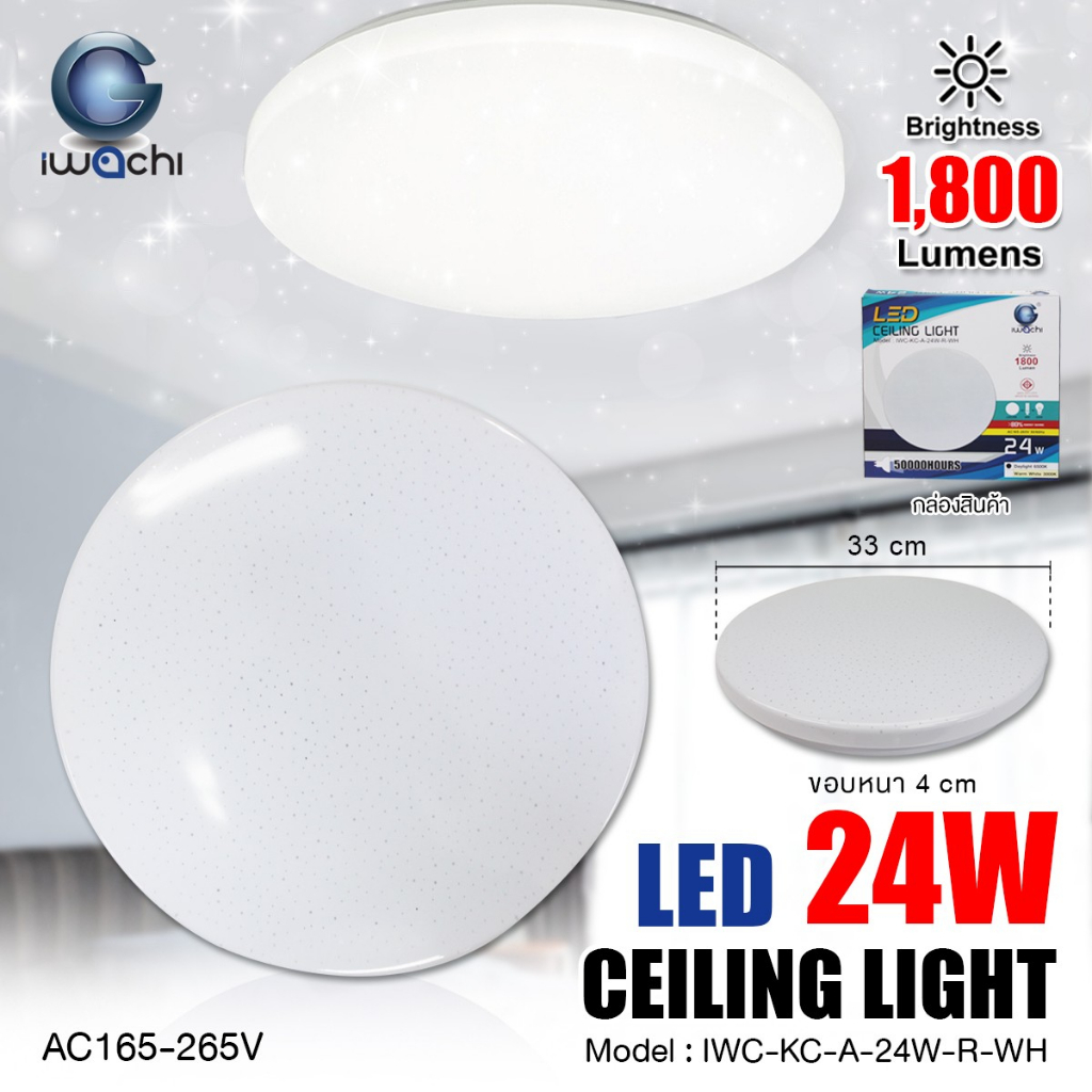 🔥 ถูกที่สุด 🔥 โคมติดเพดาน LED 24w. สำเร็จรูปพร้อมใช้ โคมซาลาเปา ติดง่าย โคมลอย ประหยัดไฟมาก ไม่มีรังสี UV