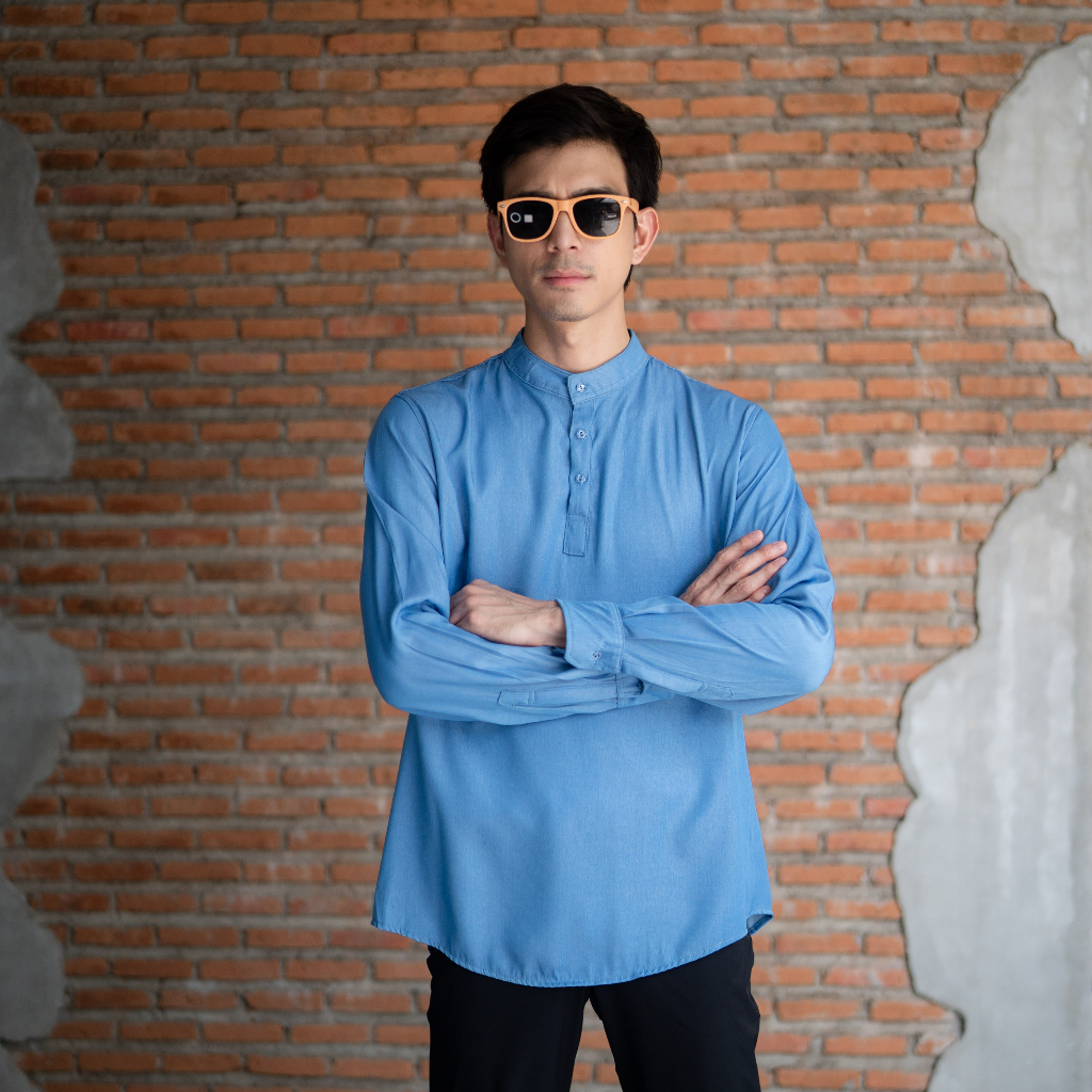 เสื้อกุรงชายแขนยาว สไตล์เสื้อปากีอาหรับทรงสวย เนื้อผ้าฝ้ายฟอกยีนส์  ใส่ได้ในทุกโอกาส KR39 EP1