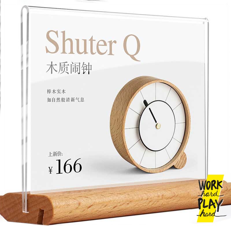 WHPH shop ป้ายราคา ป้ายฐานไม้ ป้ายอะคริลิค ป้ายตั้งโต๊ะ สไตล์ MUJI minimal - รูปที่ 4