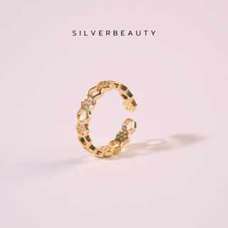 โค้ด SILV45  ลด45.-  Silver beautyแหวนหกเหลี่ยมร้อยเรียงแถวR00507