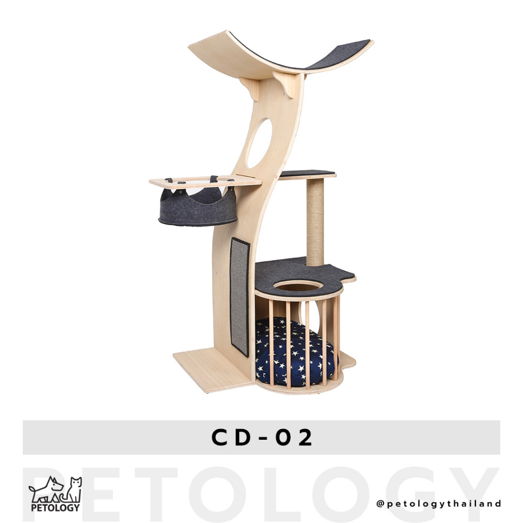 Petology คอนโดแมวคุณภาพสูง แข็งแรง ทนทาน ใช้งานได้นาน รุ่น CD-02