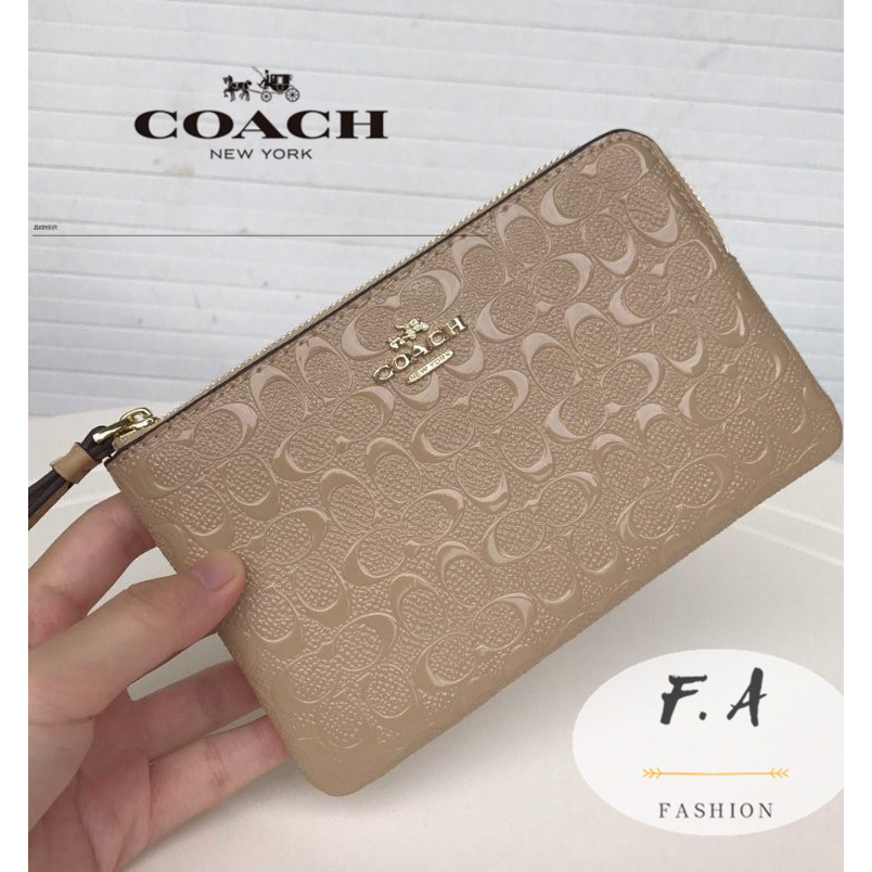 F.A ว่าแท้100% coach  แท้  กระเป๋าสตางค์สุภาพสตรี ซิปใส่เหรียญ กระเป๋าใส่โทรศัพท์ข้อมือ iPhone 7 สามารถติดตั 58034