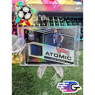 การ์ดนักฟุตบอล 2021-22 Obsidian Atomic Jersey Patch Relic Karim Benzema 49/149 France (แถม Topload) (ชื้นส่วนผ้า)