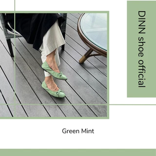 DINN รุ่นคัชชูโบว์ เซ็ต 2รองเท้าคัชชูส้นเตี้ย แฟลต บัลเล่ต์ หนังนิ่ม ซับหนา พื้นยางคุณภาพ 36 - 43