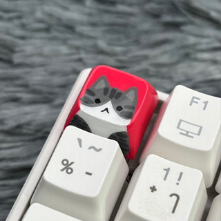 XDA keycap tabby and white cat