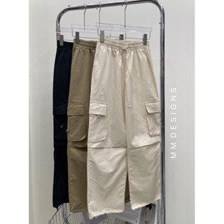 Korean pants กางเกงขายาวทรงขากระบอก สไตล์สาว Y2K กางเกงแต่งกระเป๋าข้าง