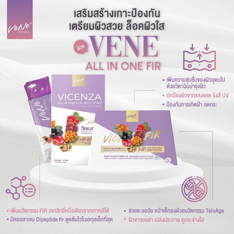 Vene Veneka | VICENZA ALL IN ONE FIR & JELLY STRIP เวเน่ วิเซนซ่า ออลอินวัน & เจลลี่ สตริป น้ำชงเวเน่
