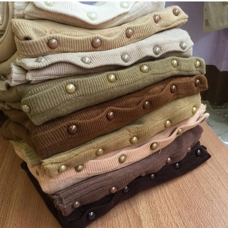 โทนสีน้ำตาล cardigan เสื้อคลุมคาร์ดิแกนไหมพรม รูปที่ 2