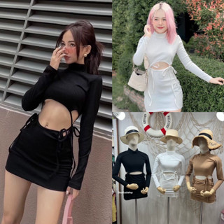 Ppickme•Minidress ‘  มินิเดรส ดีเทลผูกต่อกระโปรงเก๋เก๋  สไตล์มินิมอล น้อยแต่มาก