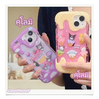 ✨ส่งของขวัญ✨เคส for iPhone 11 14 Pro Max Case for iPhone 12 13 ป้องกันการตก การป้องกัน คุโลมิ ขอบครีม แฟชั่น การ์ตูน