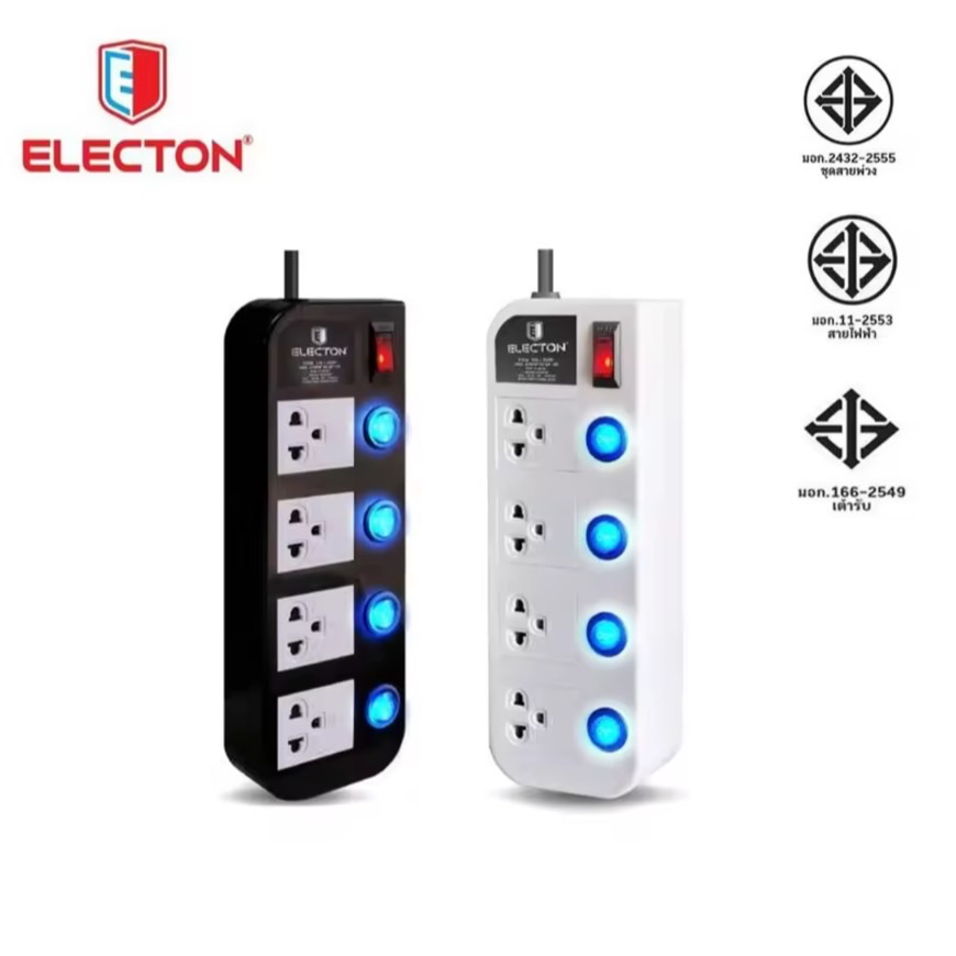 ELECTON ปลั๊กไฟ 4 ช่อง 5 สวิตซ์ รุ่น EP-GS4503,GS4505 10A 2300W