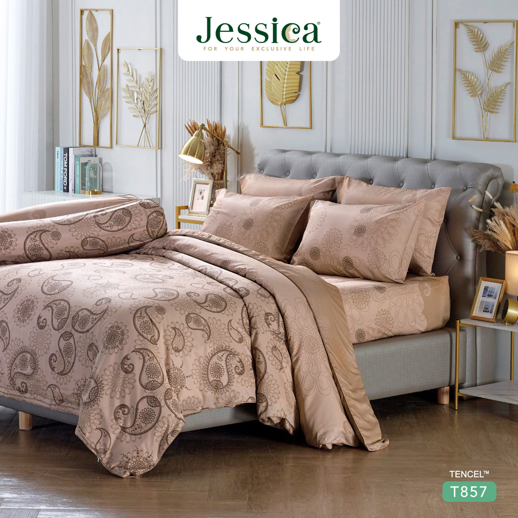 [NEW} Jessica Tencel T857 ชุดเครื่องนอน ผ้าปูที่นอน ผ้าห่มนวม เจสสิก้า พิมพ์ลวดลายโดดเด่น ให้สัมผัสที่นุ่มลื่นดุจแพรไหม