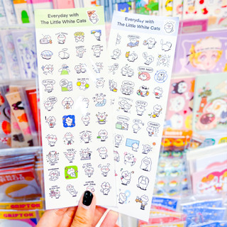 Sticker สติกเกอร์รุ่น Everyday with The Little White Cats [Plariex]